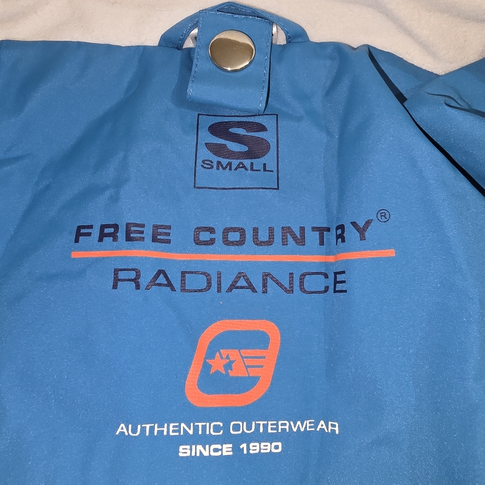 Free Country Blue and White Ski Jacket Shell - Picture 6 of 6